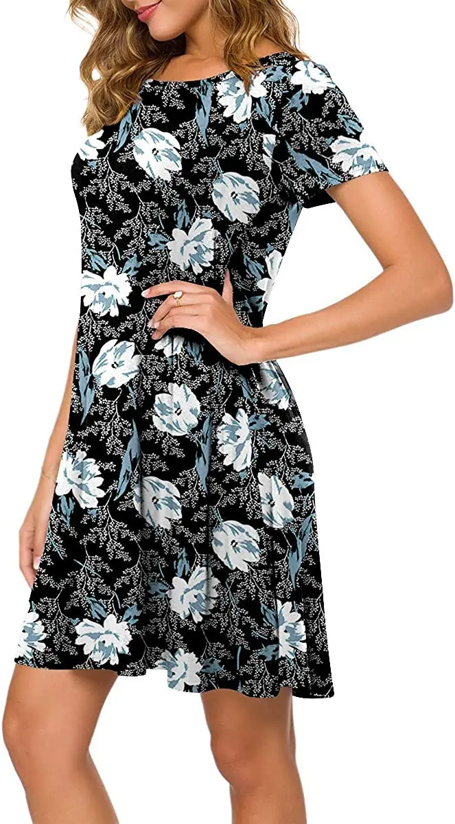 

Новое Женское летнее повседневное пляжное платье-футболка Бохо с коротким рукавом-великолепное, стильное, лестно.