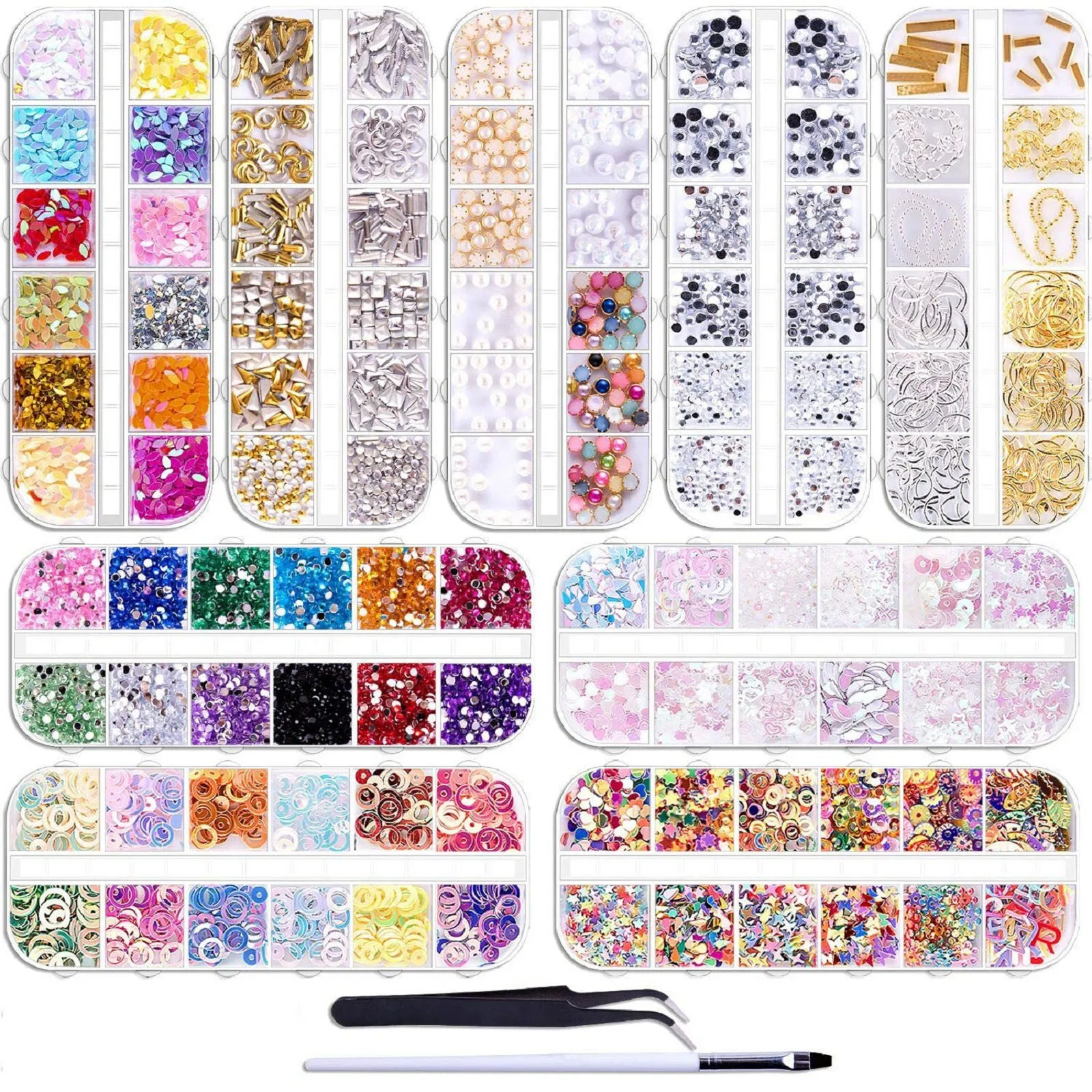 

Rhinestones Nail Nail Nail Nail Nail Gems Nail Nail Crystals Sequins Kit