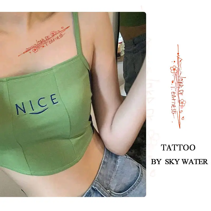 

Letter Line Temporary Tattoo Sticker Waterproof Durable Hotwife 2023 New Hot Girl Wholesale Festival Accessory Art Tatoo Cute