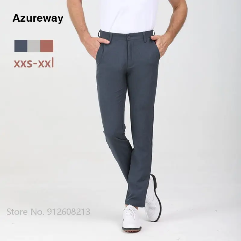 

Azureway Male Golf Pants Summer Breathable Casual Golf Long Trousers Men High Elastic Sweatpant Quick-dry Golf Jersey XXS-XXL