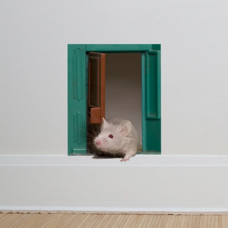 

Creative Baseboard Concealer Wall Stickers Simulation Mouse Door Opening Wall Stickers Bedroom Living Room Decoration Stickers