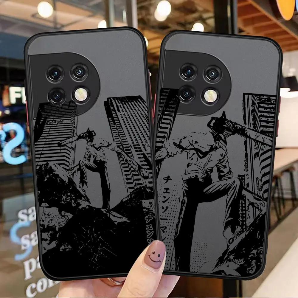 

Anime Chainsaw Man Comics Matte Phone Case For OnePlus 10 9 8T 8 7T 7 6T 6 5T 5 Nord N100 N10 CE2 CE 2 Black Silicone Funda Capa