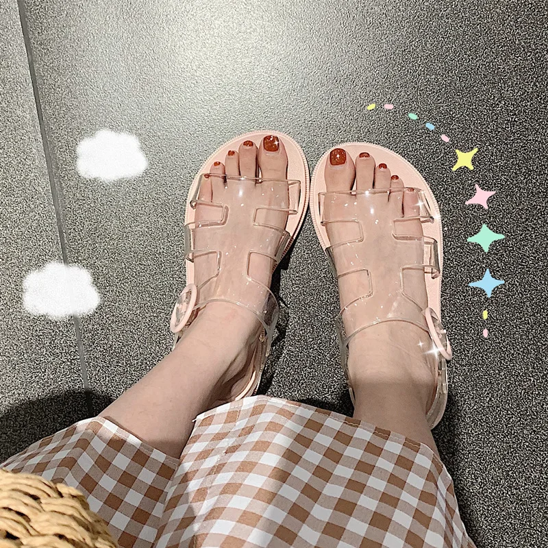 

Korean Transparent Pink Sandals Women 2022 New Platform Sandals Summer Shoes Women Heels Lightweight Shoes Platform Sandals