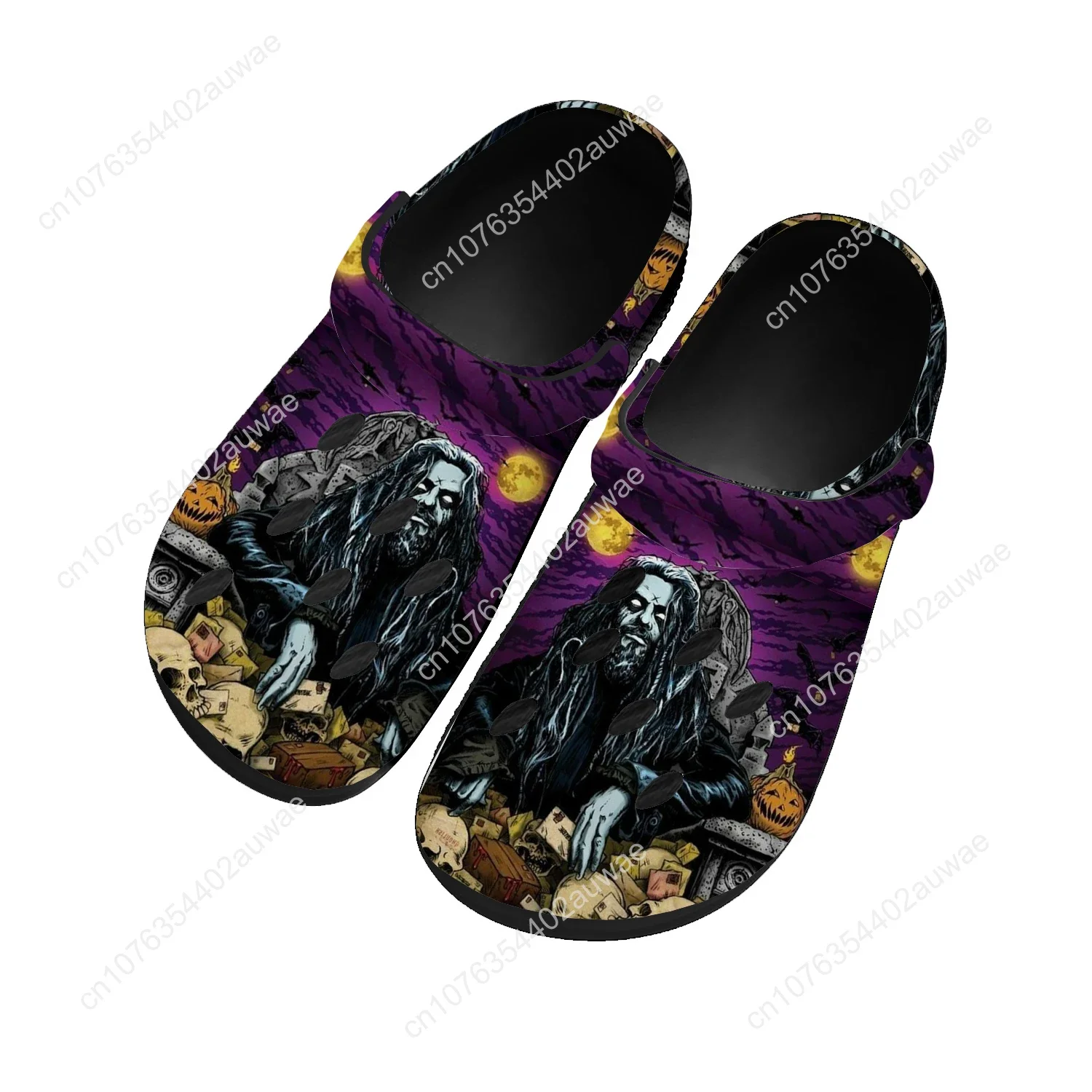 

Rob Zombie Rock Singer Pop Home Clogs Custom Water Shoes Mens Womens Teenager Sandals Garden Clog Breathable Beach Hole Slippers