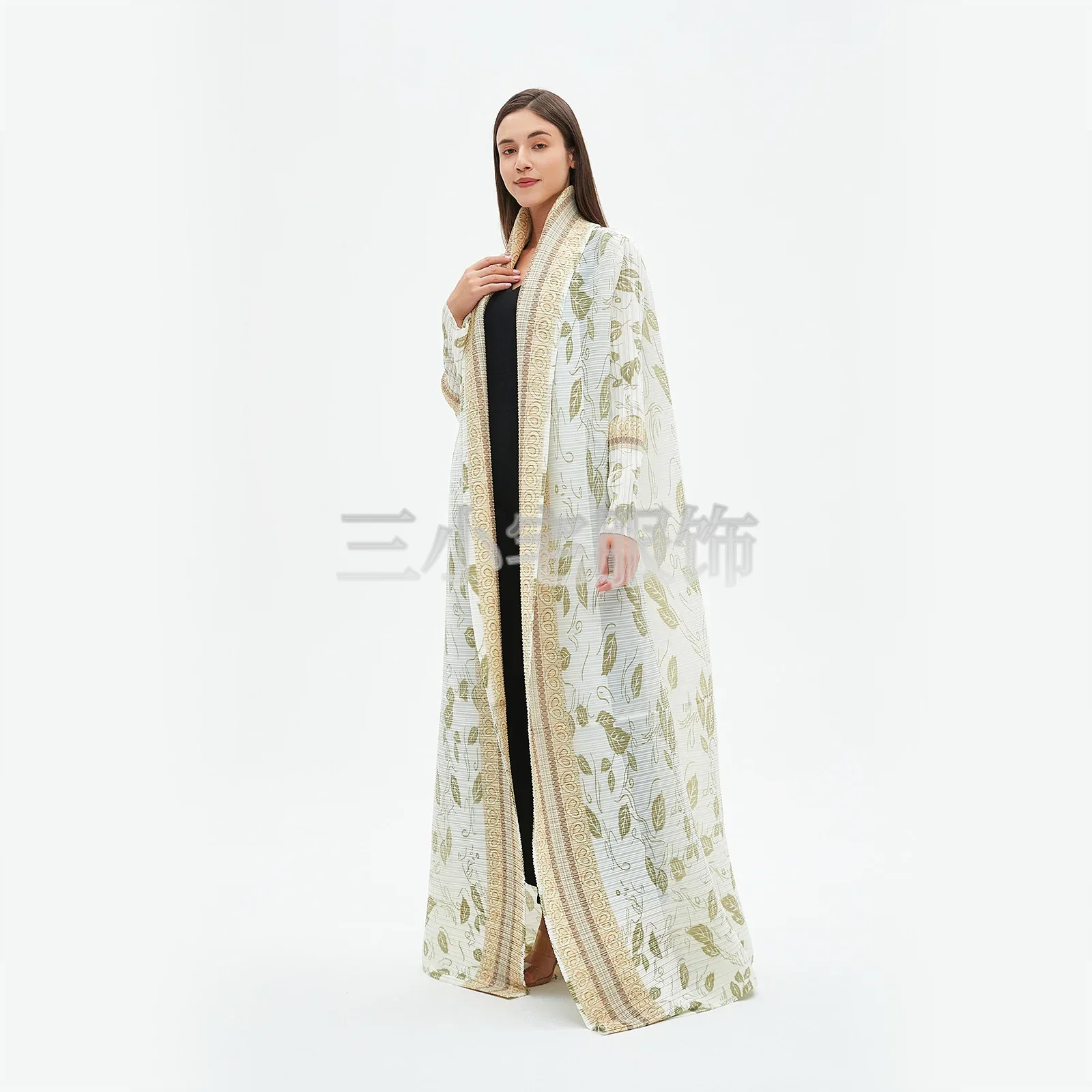 Плиссированное Платье с длинным рукавом и принтом Женское зимнее новое