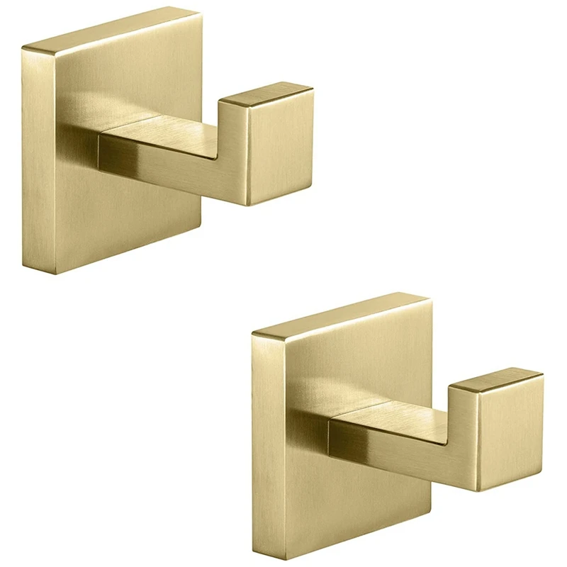 

Towel Hooks, Brushed Nickel SUS304 Stainless Steel Bath Coat Robe Clothes Square Hook Hanger Wall Hook Holder