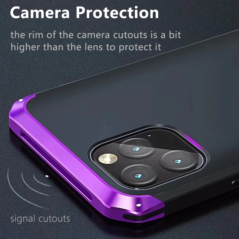 Luxury Metal Aluminum Alloy Hard Matte Pc Hybrid Armor Phone Case For Iphone 13 12 11 Pro Xs Max X Xr Shockproof Back Cover