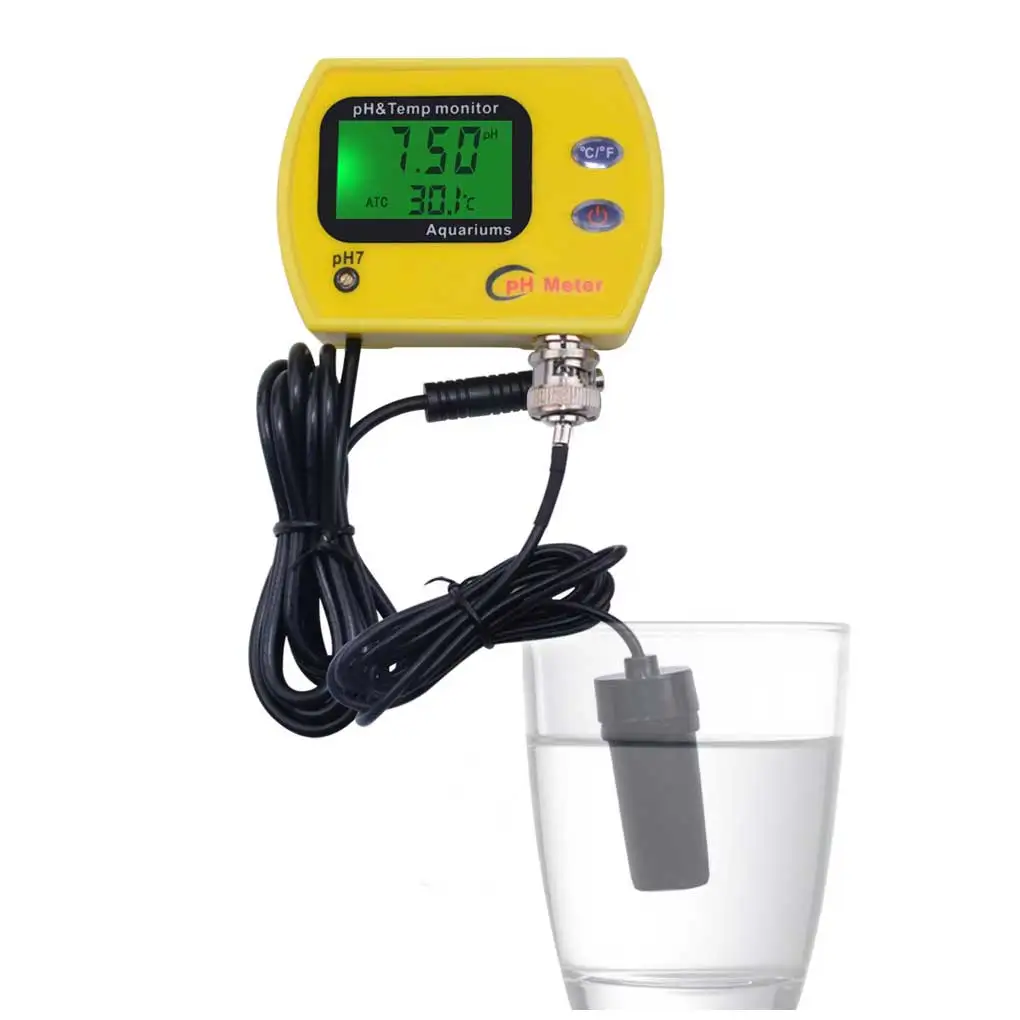 

Digital PH TEMP Meter Aquarium Hydroponic Tester Automatic Shutdown 0-14PH Measurement Range Water Gauge Monitor Hot Spring EU