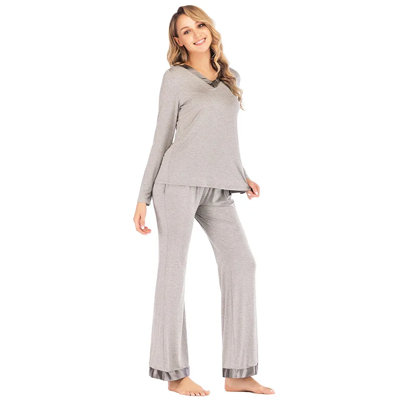 Autumn and Winter New Women's Loose Home Wear Pajamas Women's Long Sleeve Two-piece Suit Pajamas for Women Sleep Tops