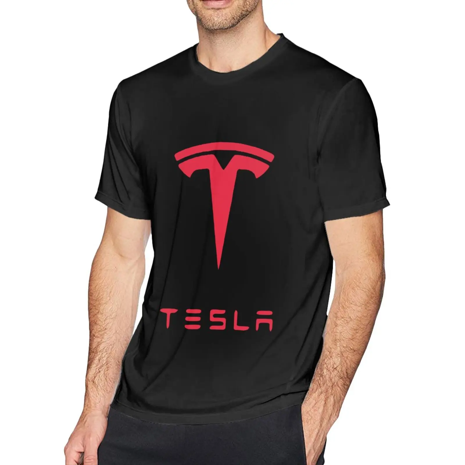 

Красная мужская футболка Tesla, Мужская футболка оверсайз для женщин, футболки с графическим рисунком, футболка для мужчин, футболка оверсайз ...