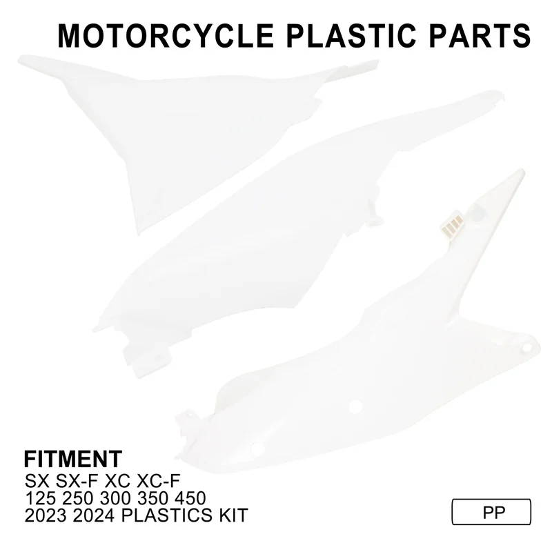 

Для KTM SX SX-F XC XC-F 125 250 300 350 450 2023 2024, пластиковые задние боковые панели из полипропилена для мотокросса, обтекатель корпуса, рамка, защита корпуса
