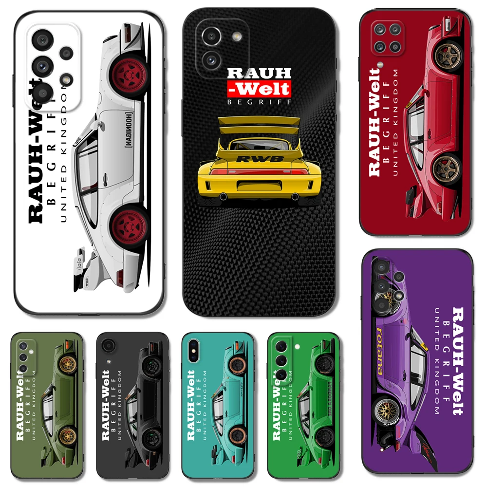 Черный чехол из ТПУ для Samsung galaxy S23 S22 S20 S21 FE PLUS ultra + S10 E lite, чехол для jdm RWB 911 964 933 с японским спортивным автомобилем