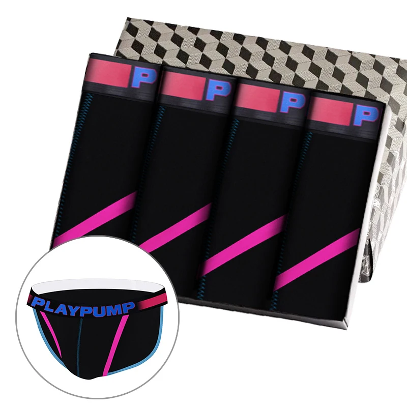 

4Pcs Comfortable Gay Sexy Men's Panties Briefs Men Underpants New Brand Cotton Innerwear Jockstrap Underwear Man Brief Sexi