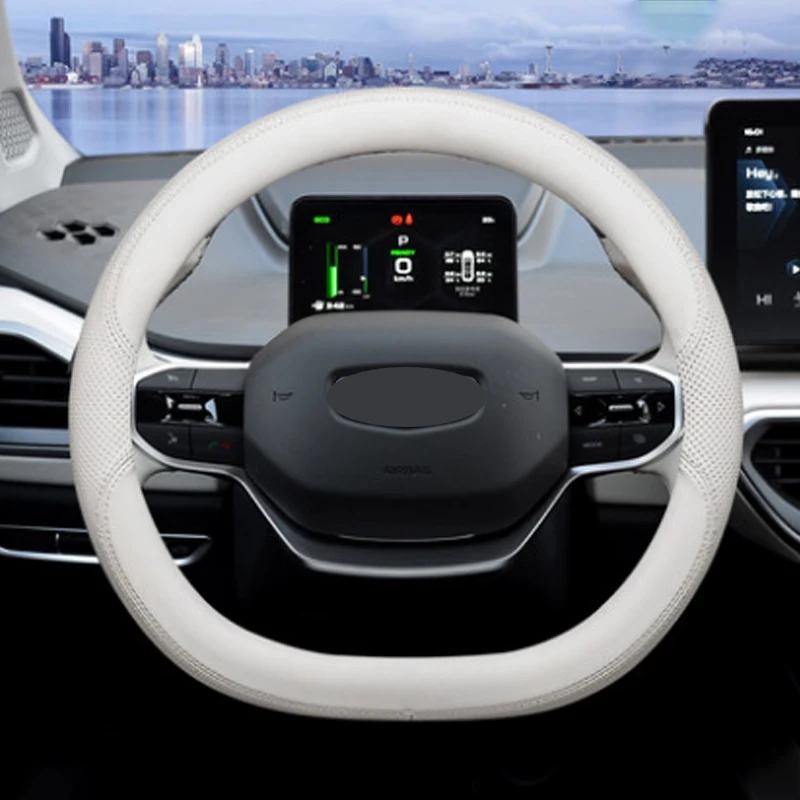 

Car Steering Wheel Cover Breathable Anti Slip Leather Suitable For Geely Geometry C 2020 2021 2022 Car Interior Accessories