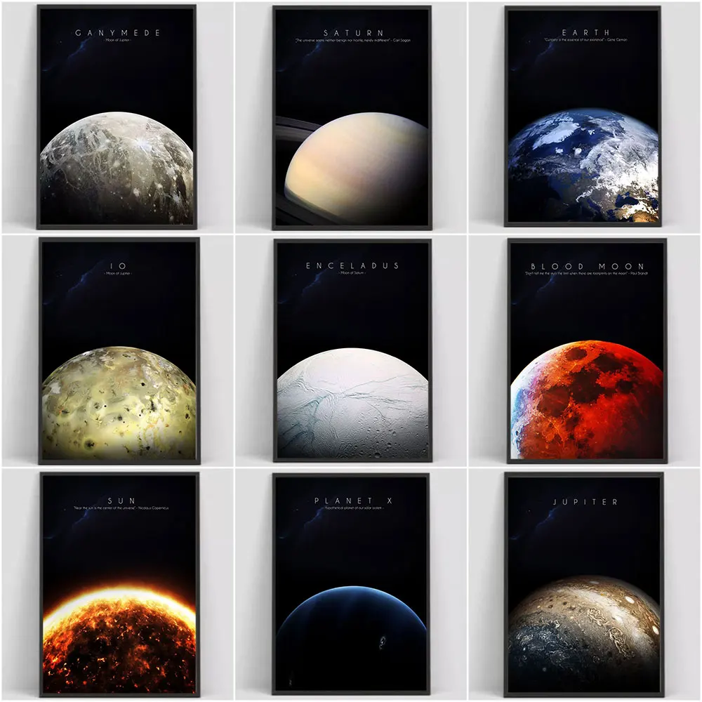 

Space Planet Milky Way Galaxy Earth Mars Posters Prints Canvas Painting Wall Art Modern Picture Living Research Room Home Decor