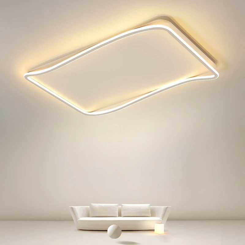 

Современный минималистичный светодиодный потолочный светильник с плавным затемнением, прямоугольная декоративная лампа для спальни, белая фотолампа