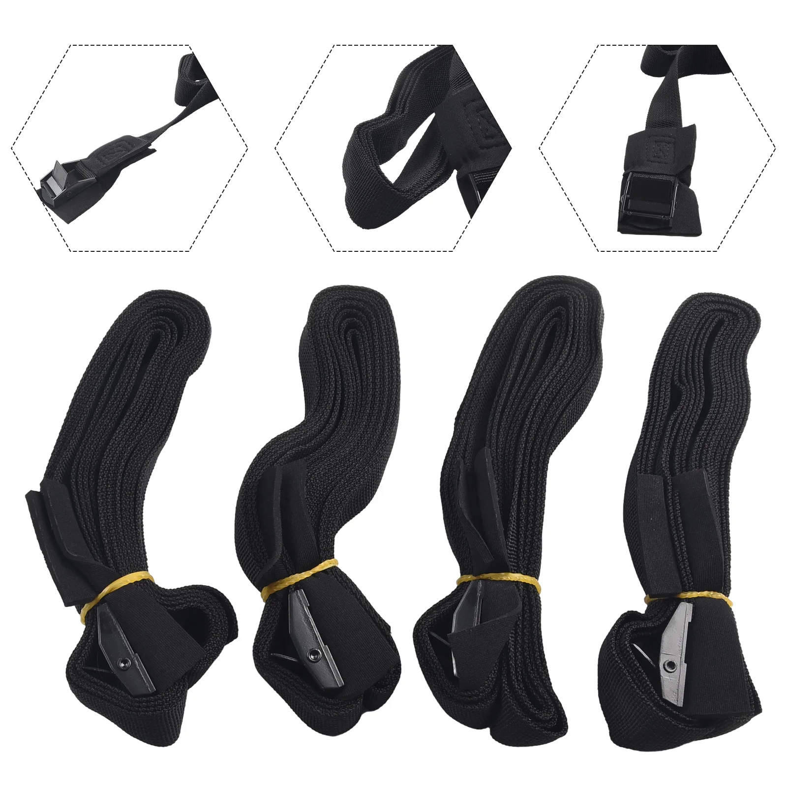 

4PCS Tape Car Roof Rack Belt Tie Down Straps Buckle Luggage Kayak Board Surfboard Lashing For Kayak Bicycle Surfboard