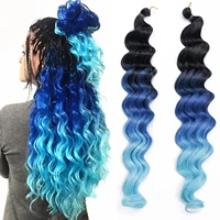 dansama 18inch synthetic extensions crochet braids soft braiding hair long deep bundles curly wave crochet hair extension