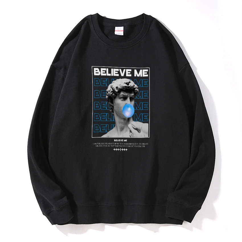 

COOLMIND 100% Cotton dropshoulder david print unisex Sweatshirts funny loose men Sweatshirts cool men hooded sweatshirts