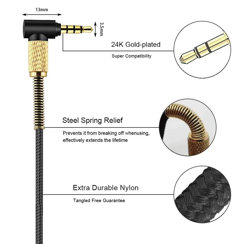 Сменный плетеный кабель OFC для студийного мониторинга Shure SRH440 SRH740 SRH750DJ SRH840 SRH940