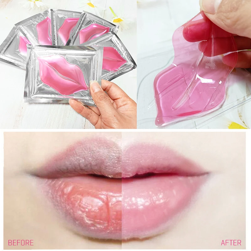 

5/6/8/10/12Pack Collagen Crystal Lip Mask Gel Patches Moisturizing Hydrating Repair Lines Lips Plumper Pad Enhancement Lip Masks