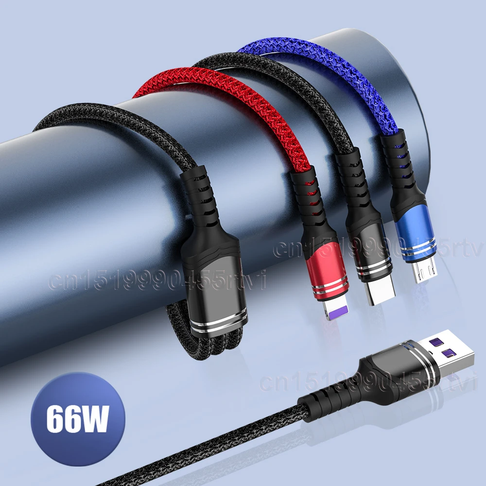 USB-кабель 3 в 1 6 А 66 Вт 2 для Huawei Samsung Xiaomi |
