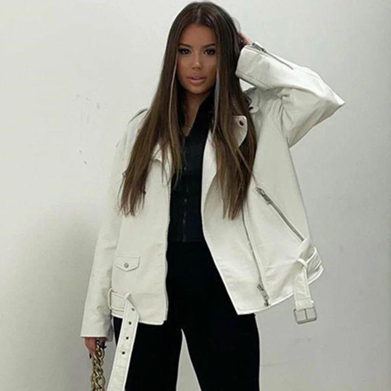 Ardm Casual Streetwear Faux Fur Black Motorcycle Jacket Women  Thick Warm Winter Leather Jacket Coat Zipper New In Outwears Tops