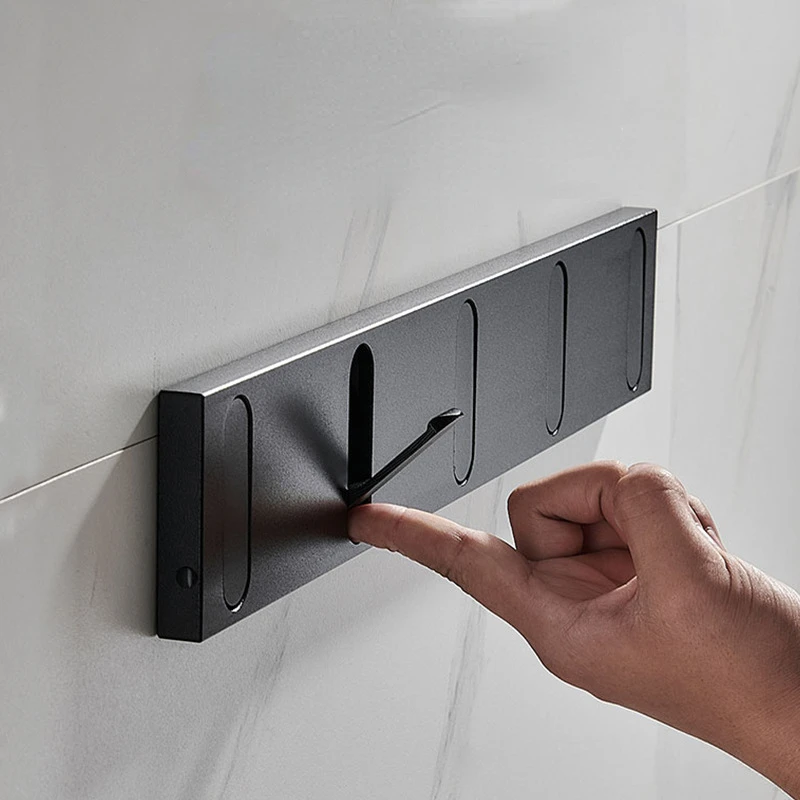 

Invisible Hook Behind The Door Fitting Room Porch Coat Hook Wall Wall Hanging Bathroom Coat Hook Row Hook Free Punching Folding