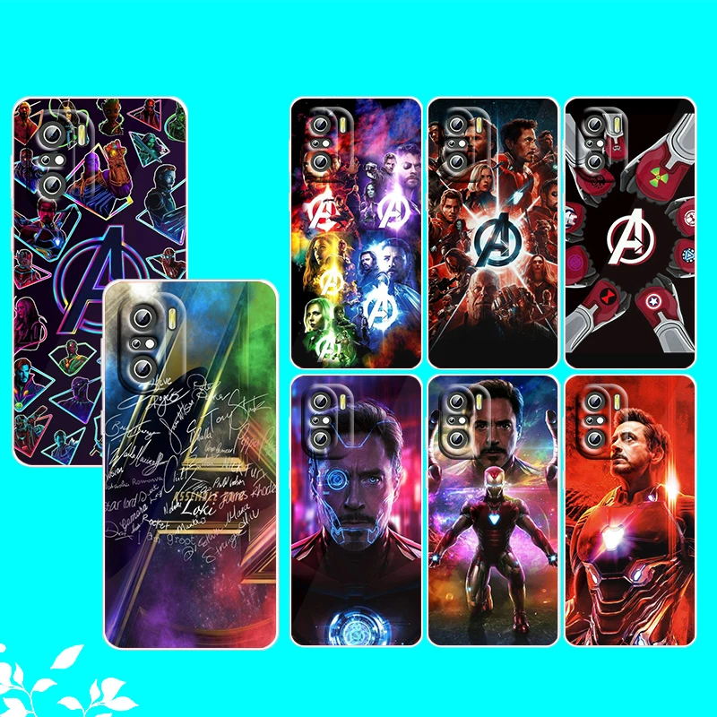 

Marvel Avengers Iron Man For Xiaomi Redmi Note 10S 10 K50 K40 Gaming Pro 10 9AT 9A 9C 9T 8 7A 6A 5 4X Transparent Phone Case