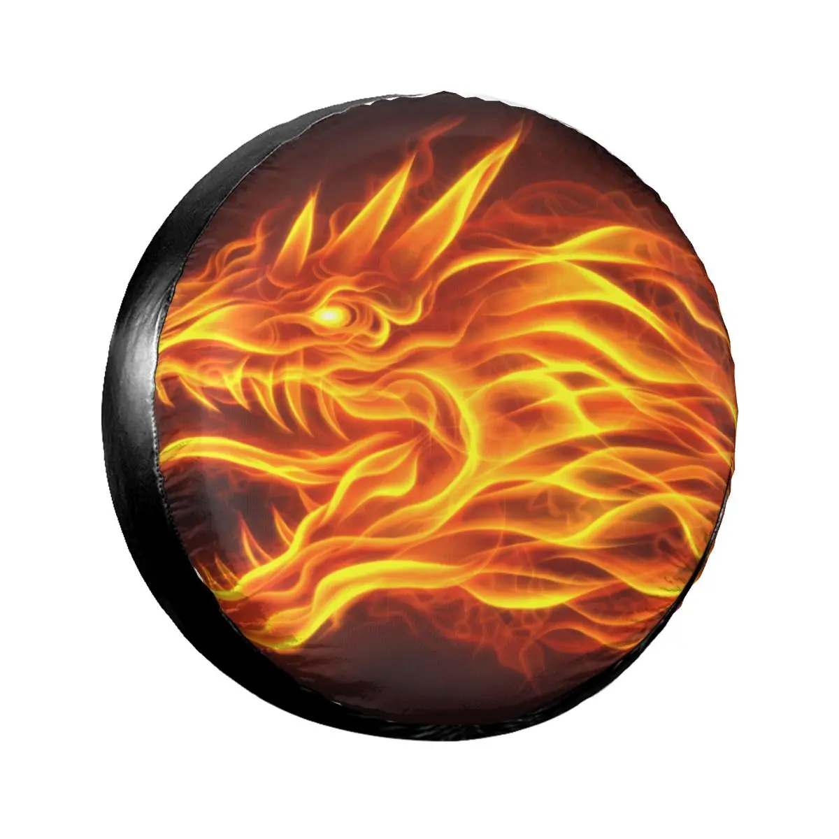 

Spare Wheel Tire Cover Case Pouch Protector Fire Head Of Dragon Car Tyres for Jeep Hummer 14 /15/16/17 Inch