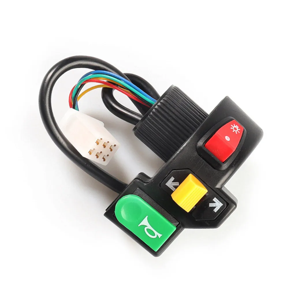

Electric Bicycle Scooter Ebike 3 In 1 Light Horn Turn Signal Switch Button Simple Three-in-one Combination Switch Horn Headlight