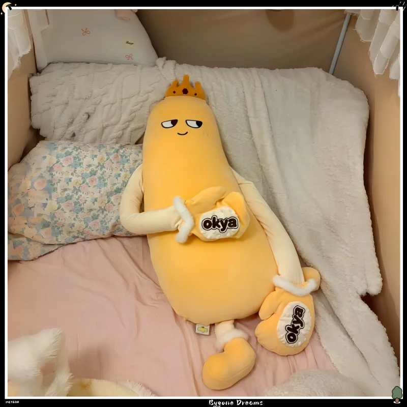 Фото Мягкая плюшевая подушка-обнимашка Okya Mango King для сна, успокаивающая игрушка-кукла для поглаживания, мягкая подушка-игрушка для комфортного сна, подарок №1