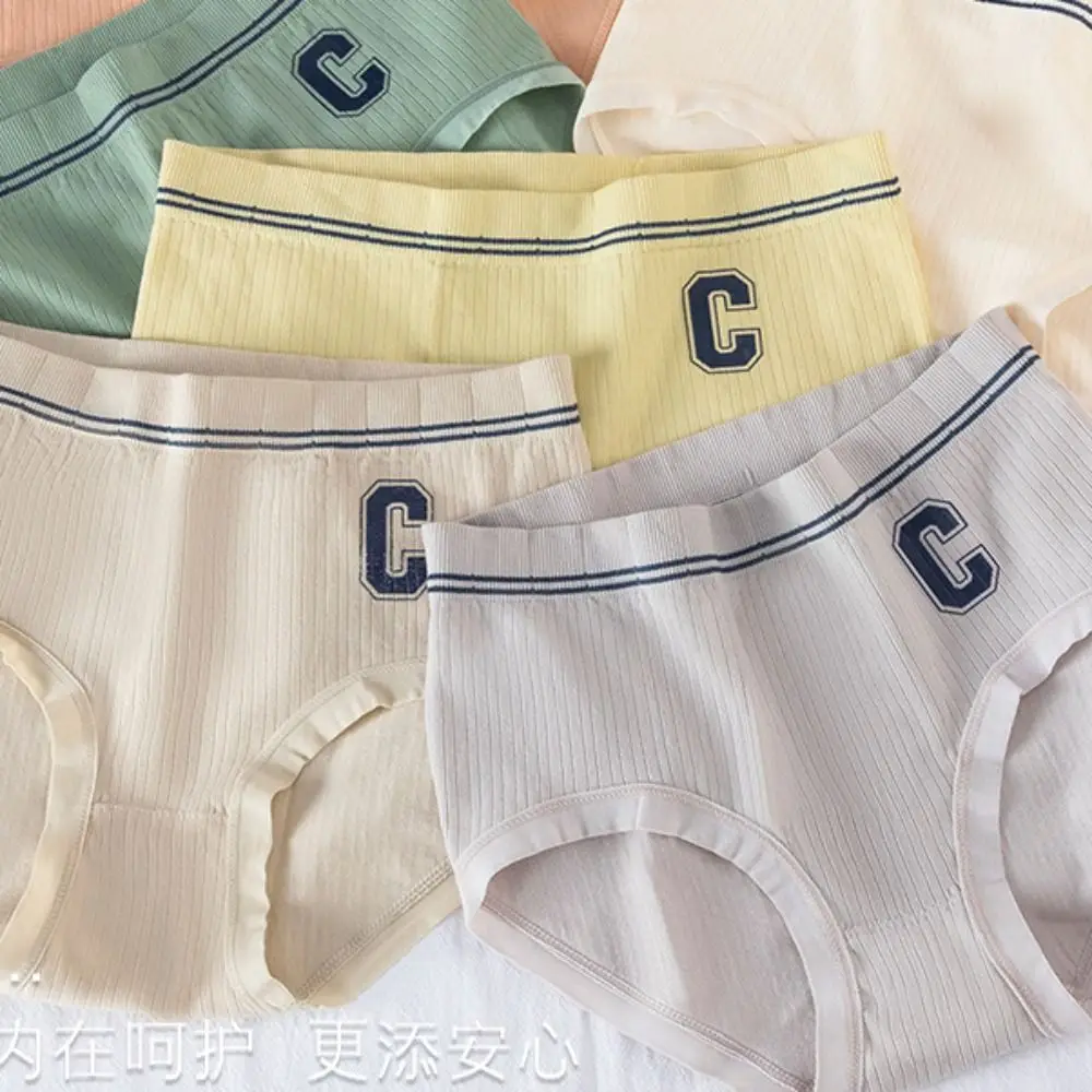 

Comfortable Bacteriostatic For Girls Letter C Lingeries Lovely Briefs Korean Underwear High Waist Girls Cotton Panties