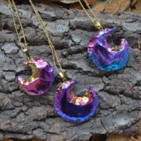 nature titanium purple arrow shape crystal necklace fashion women jewelry