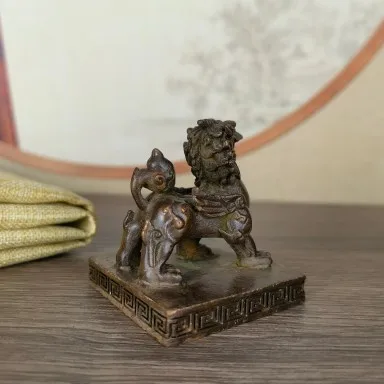 Уплотнение слитка единорога из чистой меди, сплошная медь, маленький квадратный мини-карман с единорогом, маленькое уплотнение, медная уплотнение (art.: 3920cd9ca4eed) - 3920cd9ca4eed
