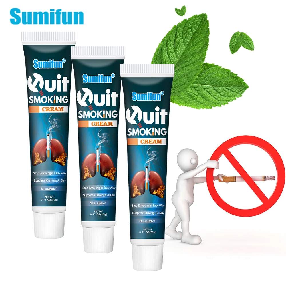 

1-4pcs Sumifun Quit Smoking Cream Stop Smoke Herbal Ointment Prevent Cigarette Nicotine Withdrawal Paste Lungs Health Protection