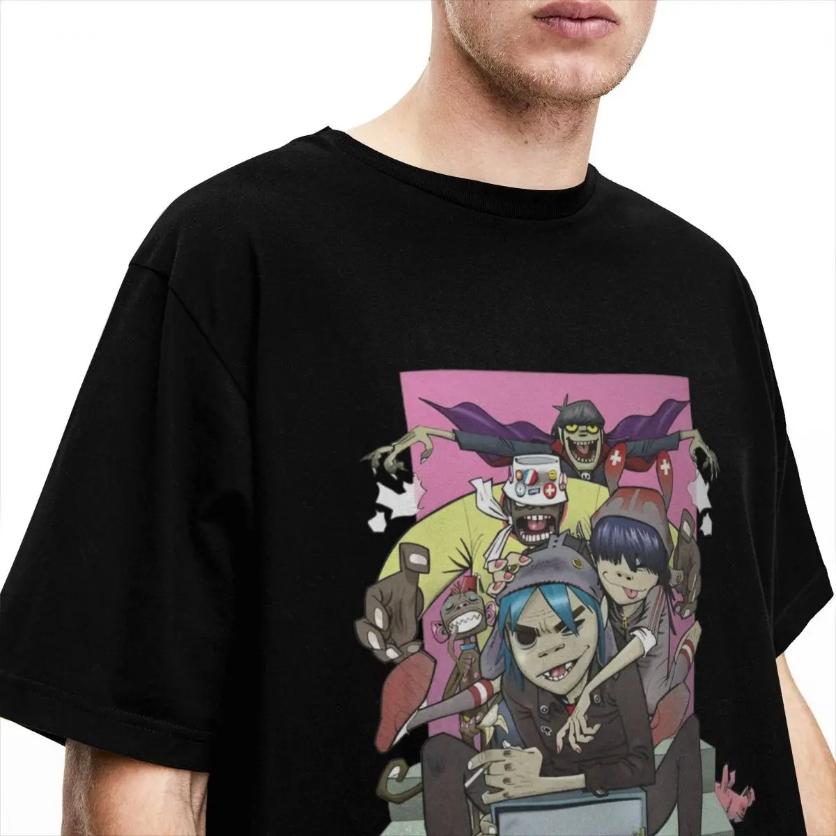 Футболки из 100% хлопка Gorillaz Band популярная новинка с логотипом летняя футболка для