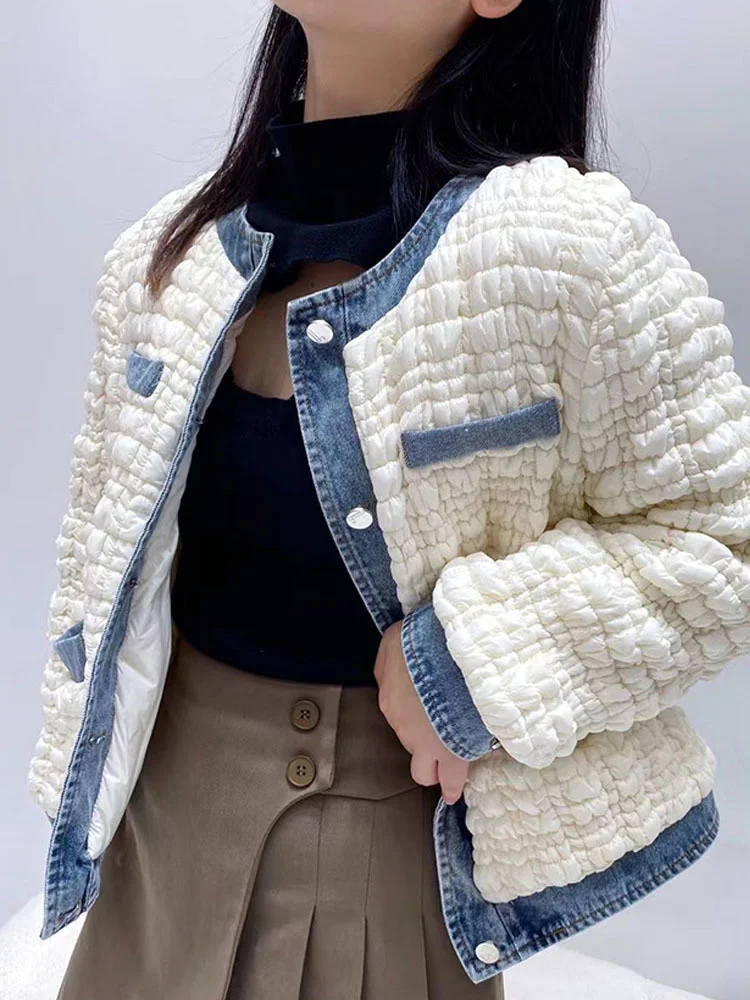 

jacket Small fragrant women's short 2023 new 90% duck down winter white pink light Puffer coat