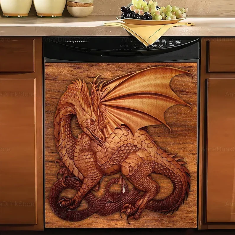 

Dragon Dishwasher Cover Sticker Magnet, Kitchen Decor Dishwasher, Gift For Mom, Home Decor, Mothers Day, Magnetic Dishwasher LNG