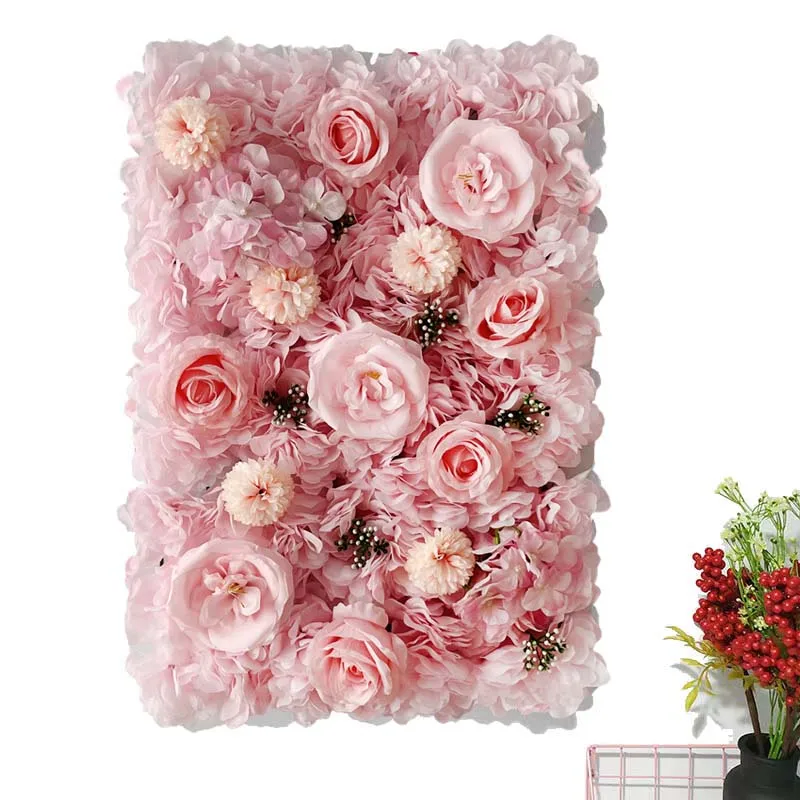 

Pink Artificial Flower Wedding Wall Decoration Window Party Home 3D Background Wall Silk Flower Wall Customized