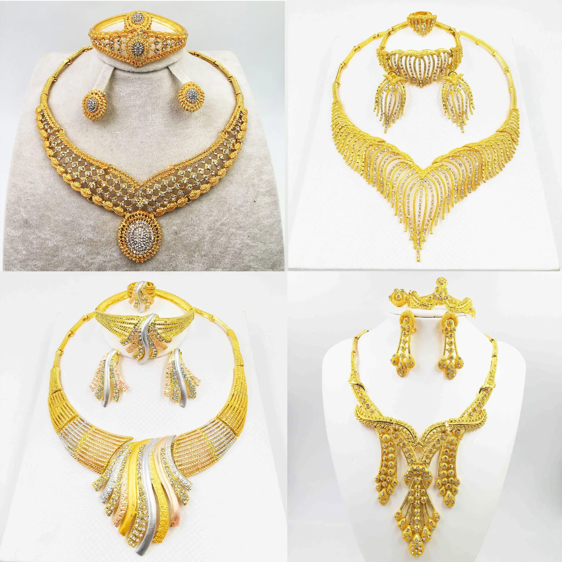 

Набор украшений для женщин, из арабского золота, позолоченные, 24 К, эфиопские украшения