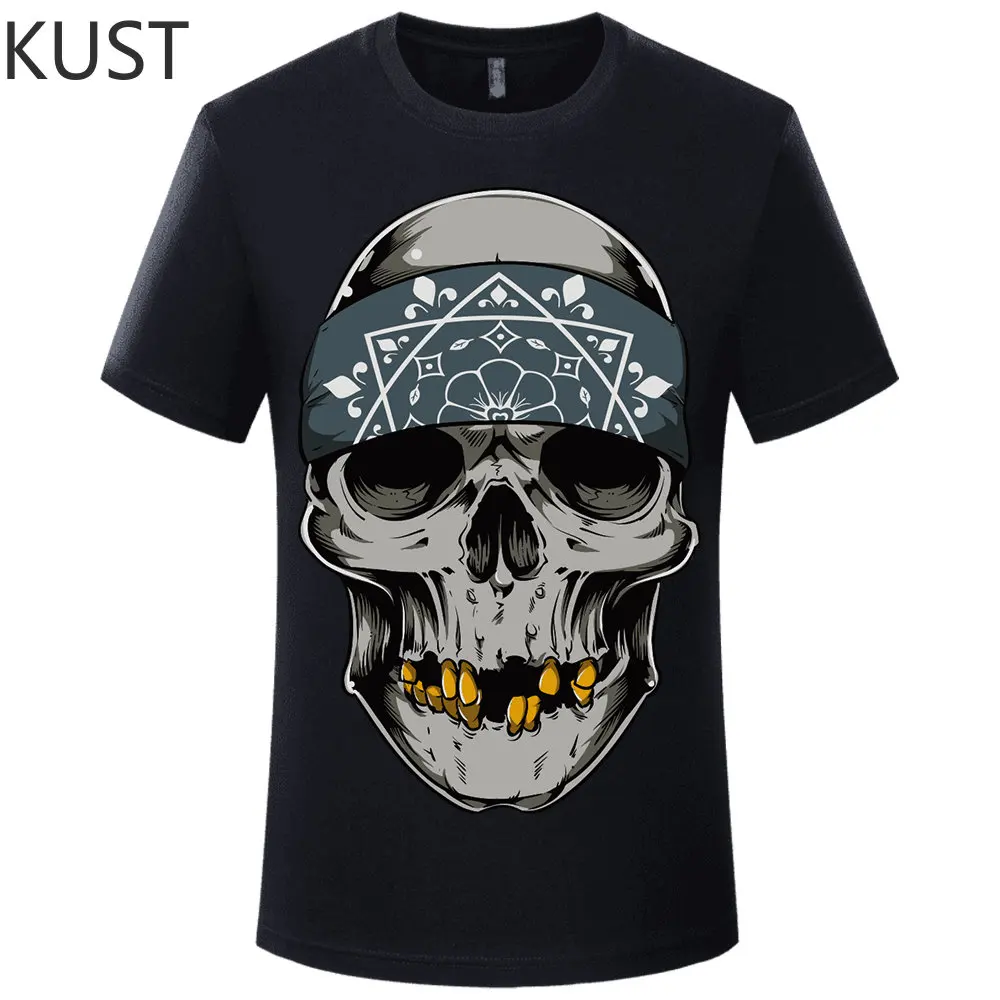 

Fashion Skull ​Cotton Men's T-shirt Men 2023 Summer Short Sleeve Printed T Shirt Top Tshirt Clothing Free Shipping