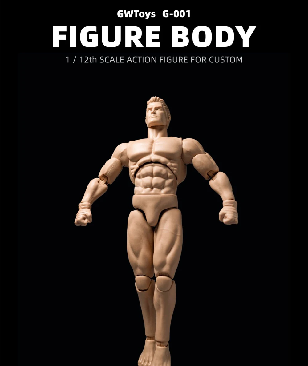 

GWToys G001 1/12th Super Flexible Strong Muscle Action Figure Body Doll Model Toy DIY 16cm for Custom Sketch Practice