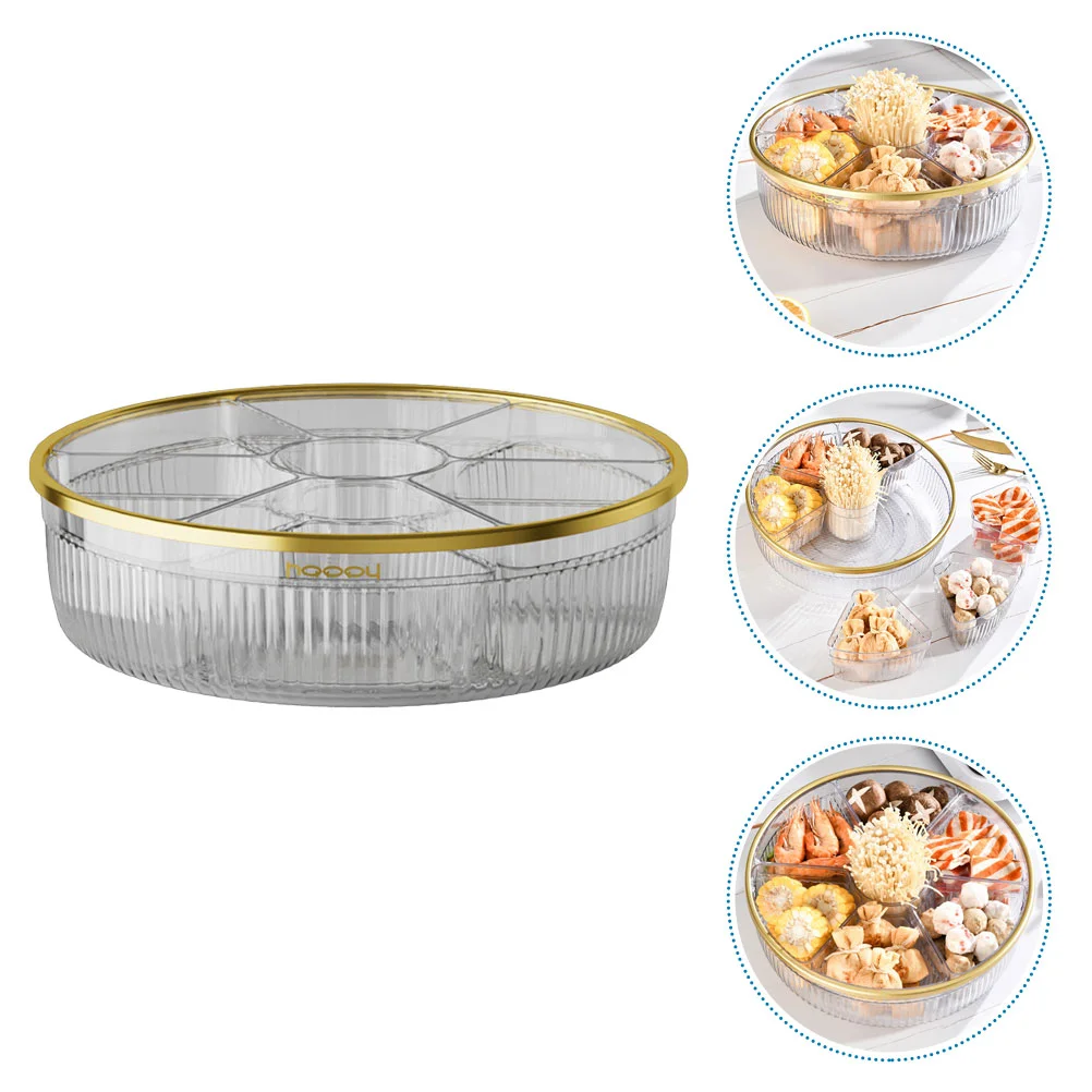 

Box Storage Platter Fruit Plate Tray Detachable Lid Foodfestival Tea Goods Snack Desk Ornament Jewelry Clear Nuts Dry Serving