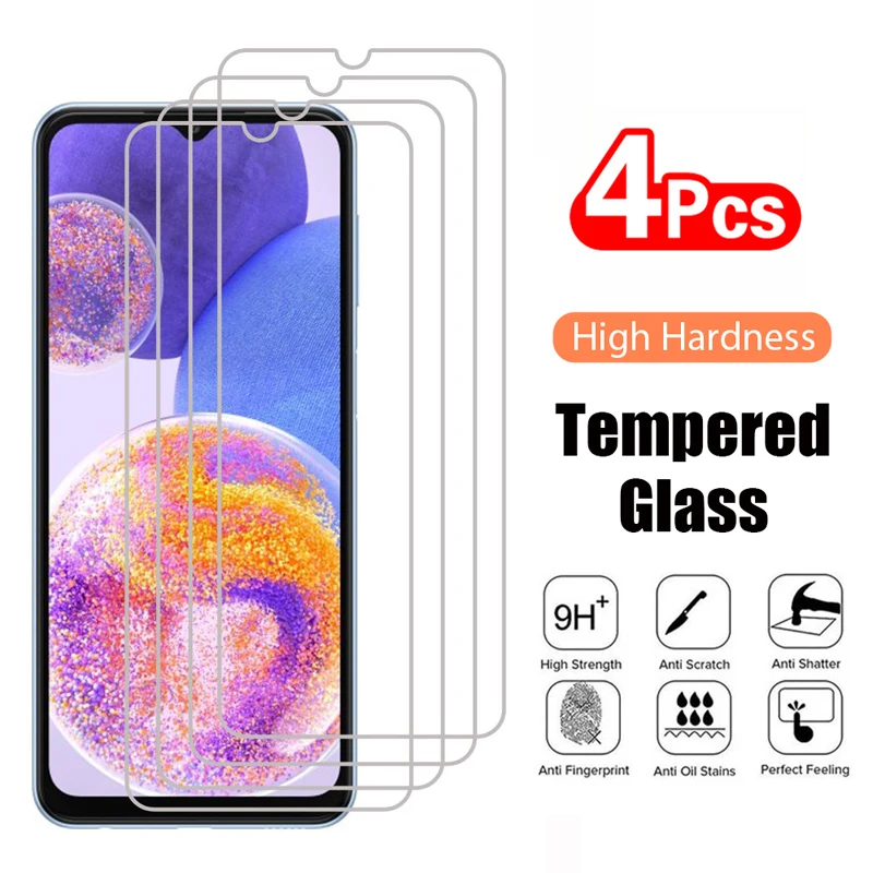 4PCS Tempered Glass for Samsung Galaxy A14 A34 A54 5G 2.5D 9H Protective Transparent Screen Protector Film For Samsung A14 Glass