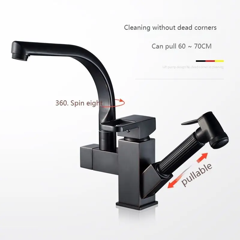 

Pull Out Black Sensor Kitchen Faucet Smart Induction Mixer Tap Kitchen Faucet Blacked Single Handle Pull Down