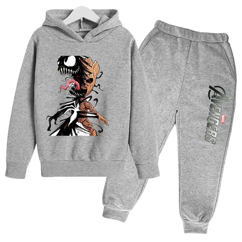 

2022 Autumn New Marvel- Spiderman Loose Boys Girls Fashion Pop Children's Hoodie Tops Trousers Kids Sport Hoodies Suit