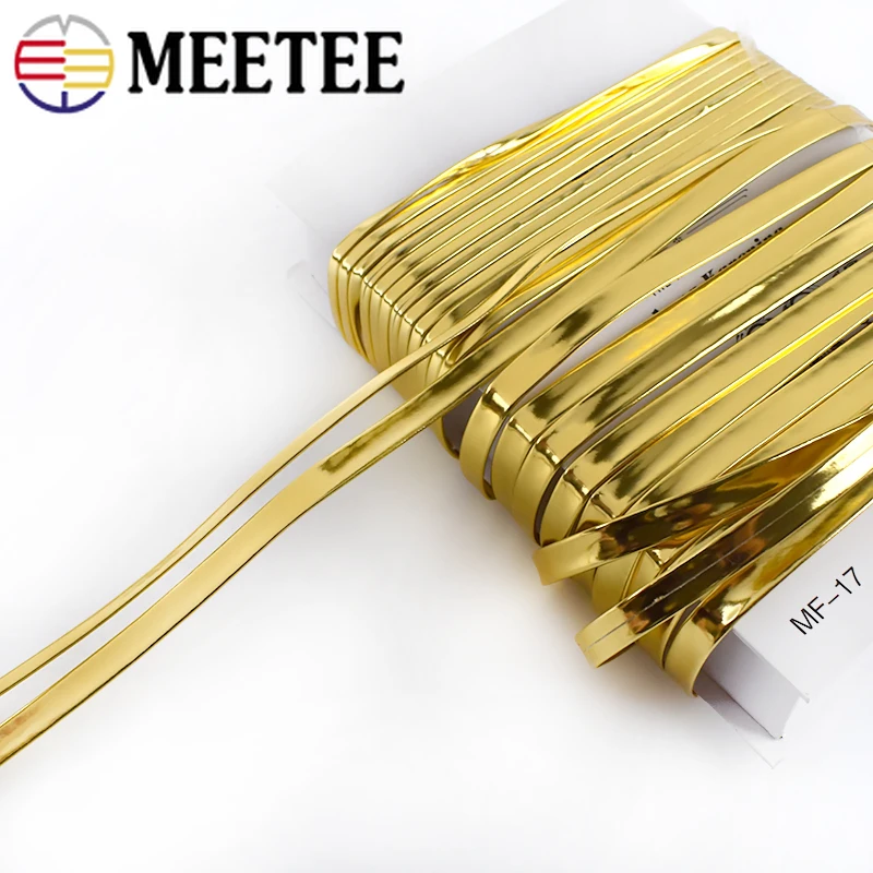 10/20 Meters Fashion Gold Ribbon PU Leather Cord Rope Ribbons 5-10mm Width DIY Handmade Hair Garment Crafts Jewelry Accessories