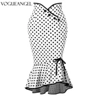 Юбка Женская Офисная в горошек, модная пикантная облегающая юбка-годе с завышенной талией, Офисная с оборками, лето