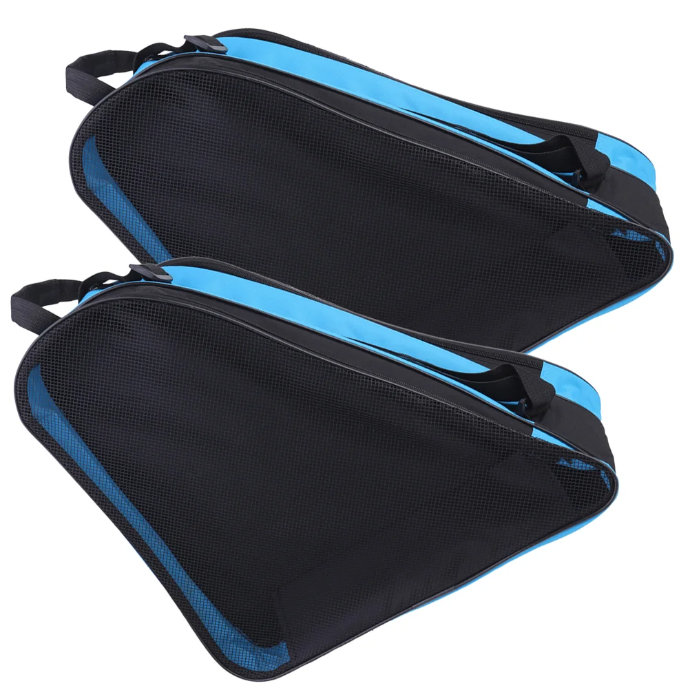 

2 Pcs Roller Accessories Skating Bag Zipper Skates for Kids Carrying Shoulder Organizer Skater Shoes Pouch Backpack